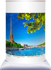 Чехол на кулер для воды Париж Зеленые листья