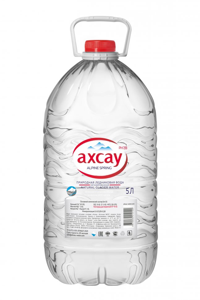 Ледниковая вода Ахсау 5 литров (упаковка 2 бутылки)