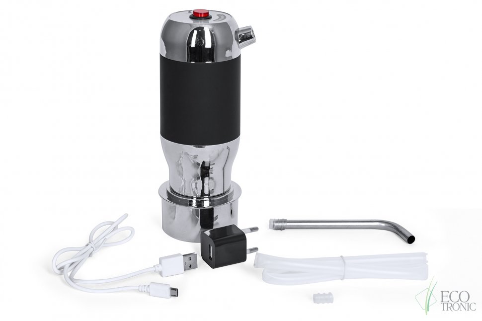 Помпа электрическая Ecotronic PLR-200 черная на аккумуляторе с USB-адаптером