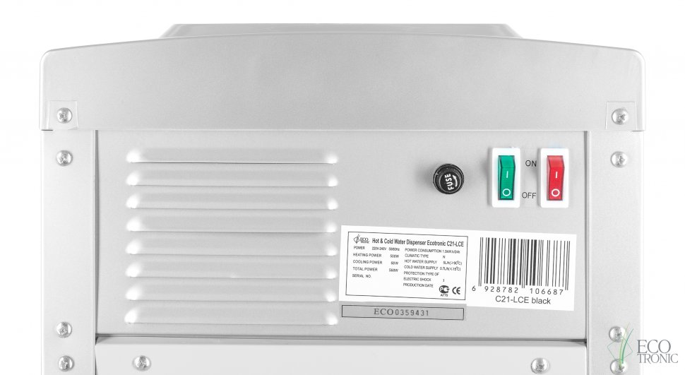 Кулер для воды Ecotronic C21-LCE Black со шкафчиком электронный