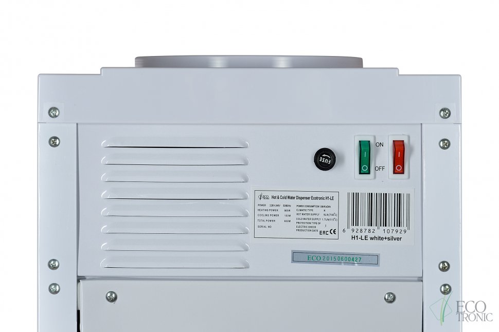 Кулер для воды Ecotronic H1-LE White с двойным блоком электронного охлаждения