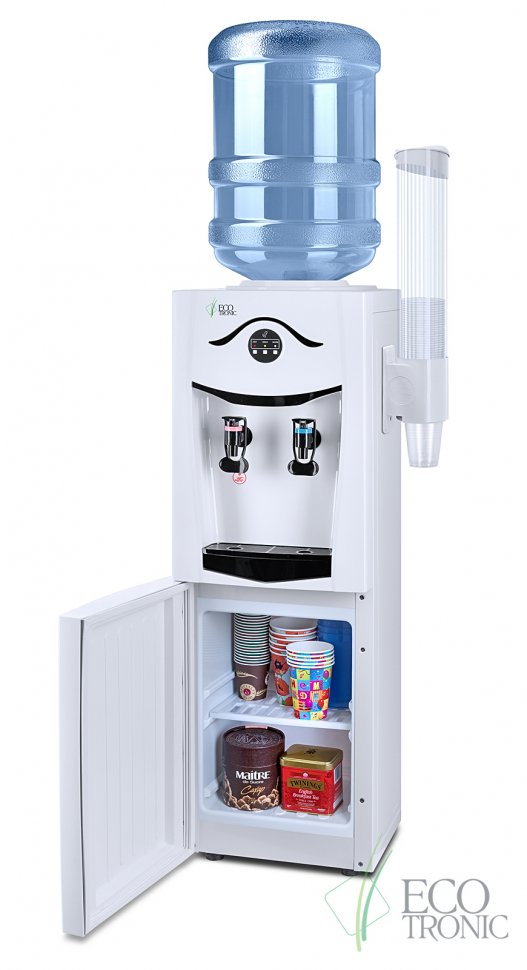 Кулер для воды Ecotronic K21-LCE белый со шкафчиком электронный
