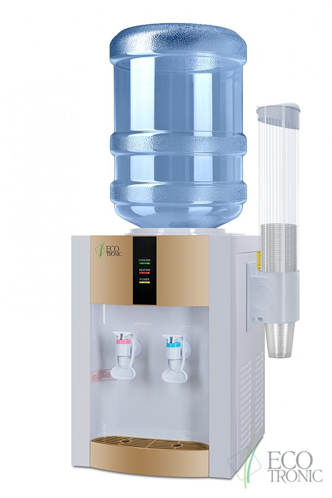 Кулер для воды Ecotronic H1-T золотой настольный компрессорный