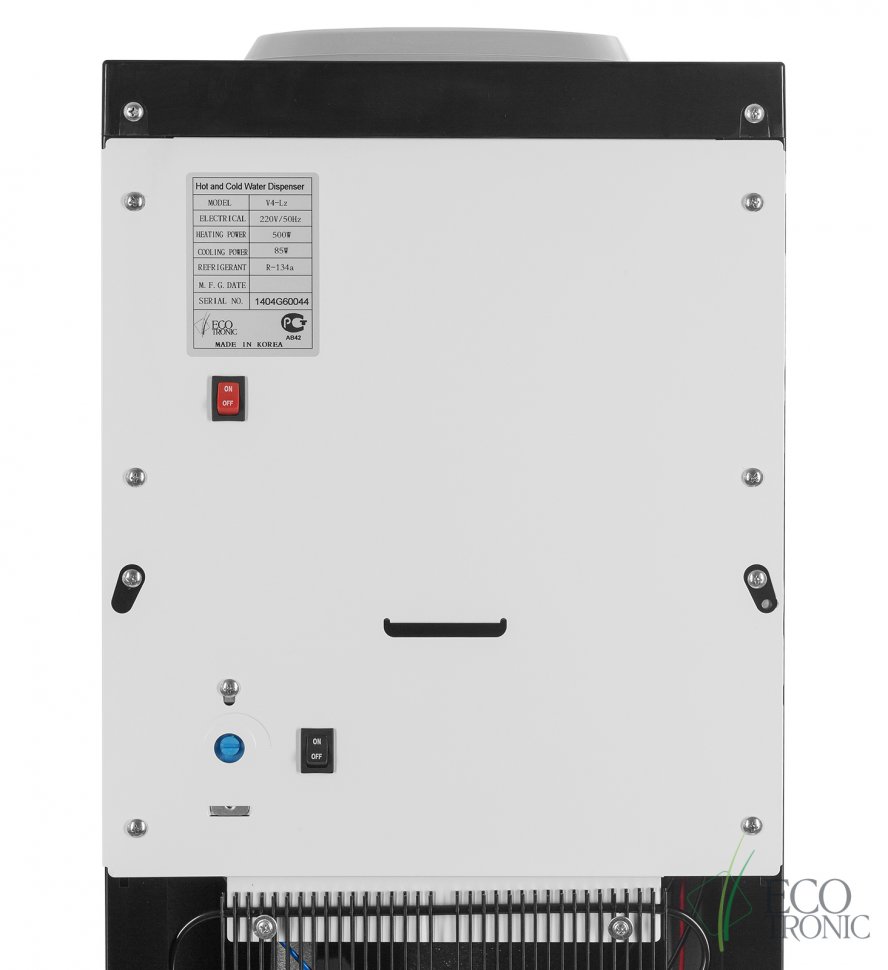 Кулер для воды Ecotronic V4-LZ Black с большим баком нагрева компрессорный
