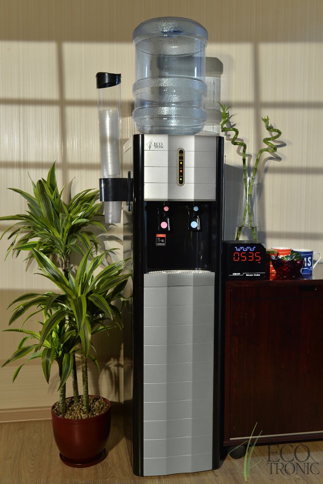 Кулер для воды Ecotronic V4-LZ Black с большим баком нагрева компрессорный