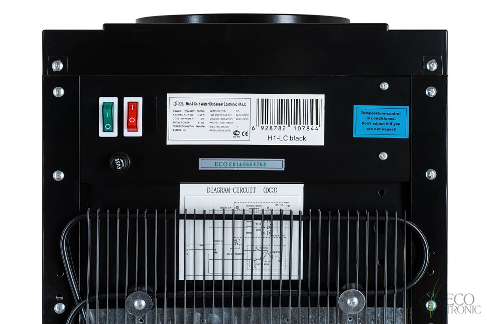 Кулер для воды Ecotronic H1-LC Black со шкафчиком компрессорный