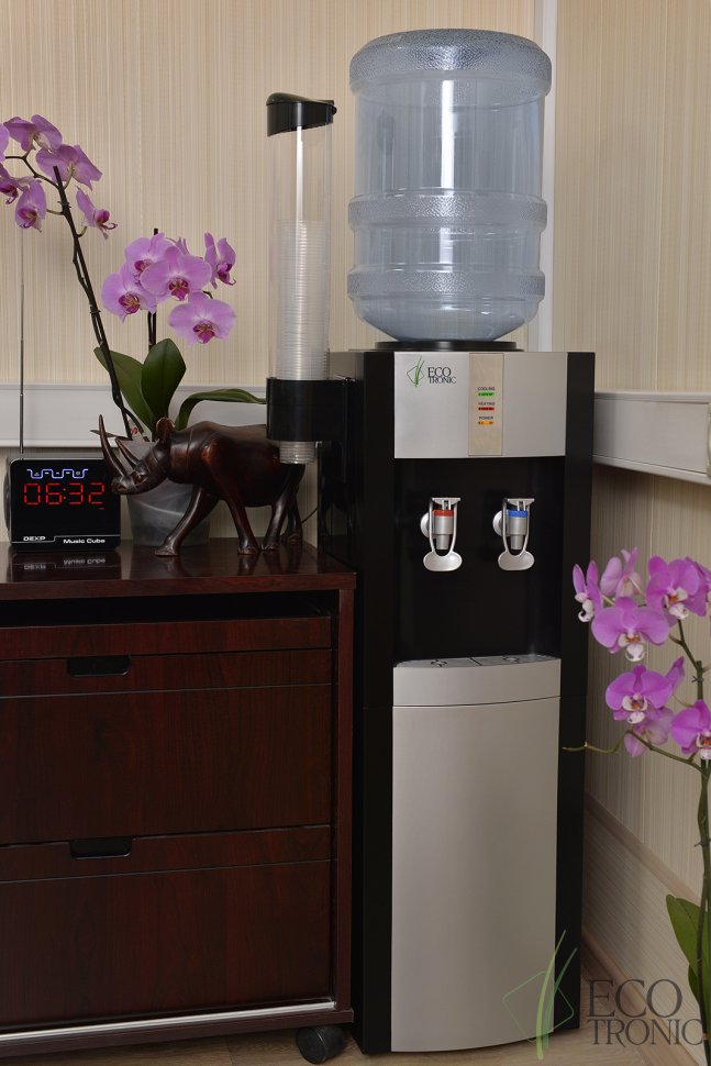 Кулер для воды Ecotronic H10-L Black с большим баком нагрева компрессорный
