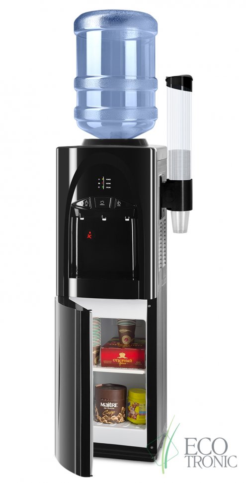 Кулер для воды Ecotronic C4-LCE Black со шкафчиком электронный