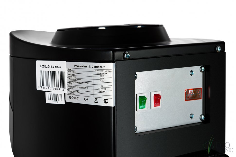 Кулер для воды Ecotronic G4-LM черный со шкафчиком компрессорный