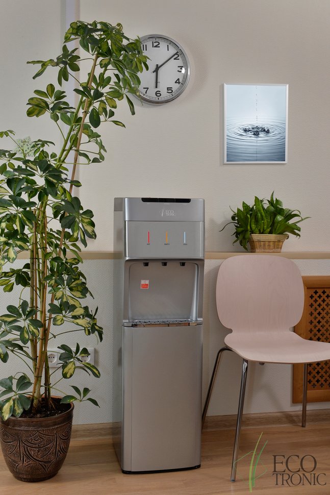 Кулер для воды Ecotronic M30-LXE silver+SS с нижней загрузкой электронный