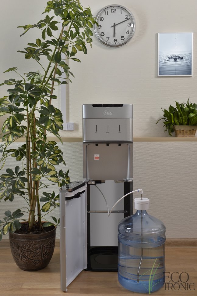 Кулер для воды Ecotronic M30-LXE silver+SS с нижней загрузкой электронный