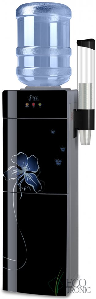 Кулер для воды Ecotronic M21-LCE Black со шкафчиком электронный