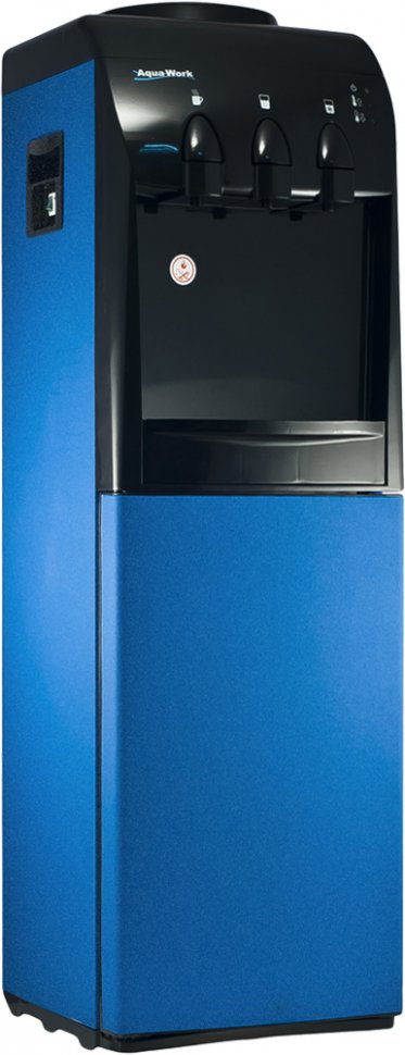 Кулер для воды Алмазная крошка синяя с холодильником компрессорный