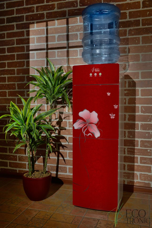 Кулер для воды Ecotronic M21-LCE Red со шкафчиком электронный